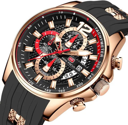 Vista 2 de KXAITO Relojes para hombre, reloj cronógrafo deportivo militar, resistente al agua, correa de cuero de silicona luminosa, relojes casuales