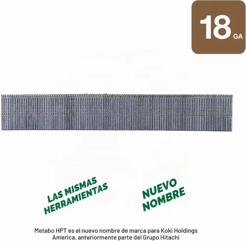 Vista 3 de Metabo HPT Clavos Brad 1 pulgada x calibre 18 Lisos Electro galvanizado 1,000 unidades 24102THPT