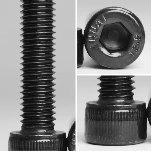 Vista 5 de Tornillos de cabeza hueca M5 x 0.315 pulgadas, tornillo hexagonal de acero de aleación de grado 12.9, acabado de óxido negro, totalmente roscado
