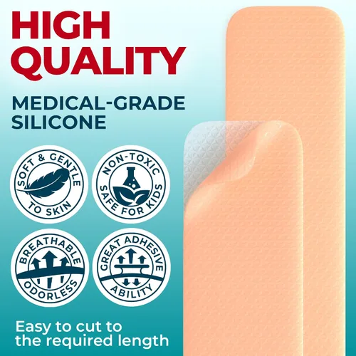 Vista 4 de Ahorra un 10 % en hojas de silicona de grado médico: 6 paquetes (5.7 x 1.6 pulgadas) + 6 paquetes transparentes (5.7 x 1.6 pulgadas)