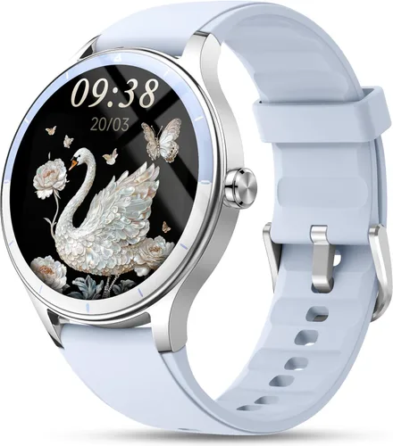 Vista 8 de Reloj inteligente para mujeres, mujeres y hombres, reloj de fitness de 1.27 pulgadas [caja de 1.614 in] con recepción de llamadas/marcación, monitor