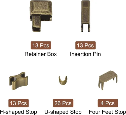 Vista 3 de uxcell Kits de reparación de cremallera, caja de retención deslizante de pestillo de metal #3, pasadores de inserción y topes inferiores superiores