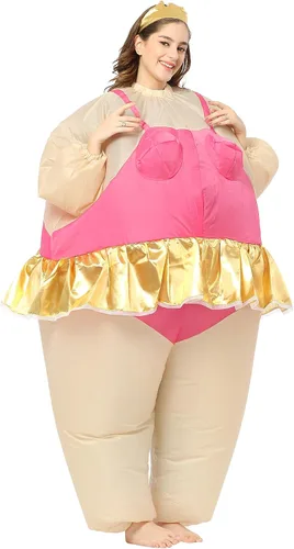 Vista 4 de Disfraz inflable de bailarina gorda para fiesta de Halloween