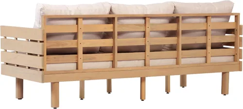 Vista 11 de Christopher Knight Home Levi - Sofá de 3 plazas de madera de acacia para exteriores con cojines, moderno sofá de patio de madera maciza de mediados