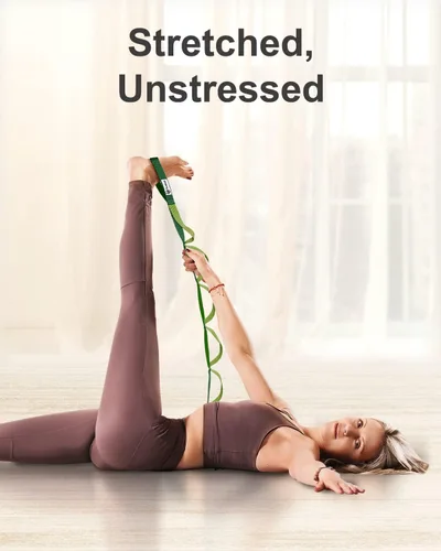 Vista 7 de Tumaz Stretching Strap - 10 Loops & Non-Elastic Yoga Strap - Perfect Home Workout Stretch Strap for Physical Therapy, Yoga, Pilates, Flexibility