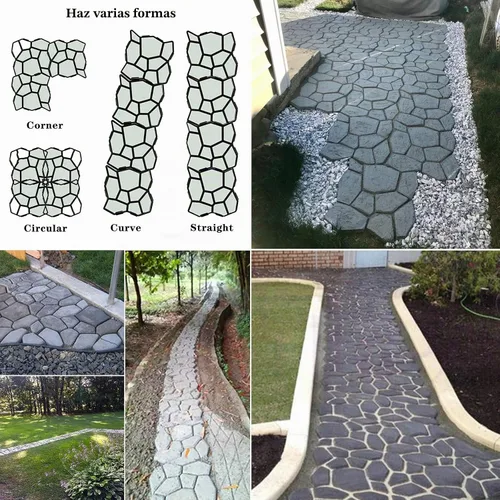 Vista 5 de Walk Path Maker, 2 paquetes Plus Size: 18.9 x 18.9 x 1.8 pulgadas Pathmate Molduras de piedra pavimentación pavimento Hormigón Moldes y espumas