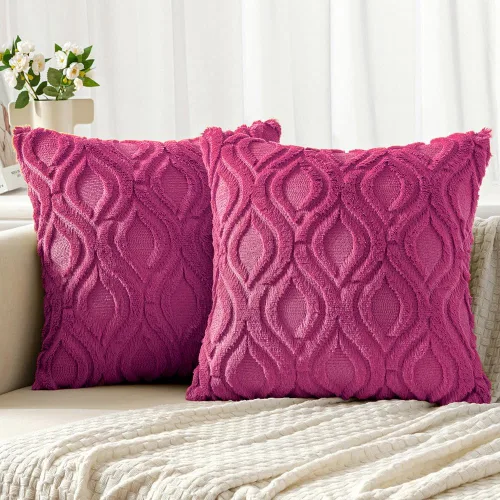 Vista 52 de MIULEE - Juego de 2 fundas de almohada de lana sintética suave y afelpada, fundas decorativas de estilo bohemio para sofá, sala de estar, cama, 16 x