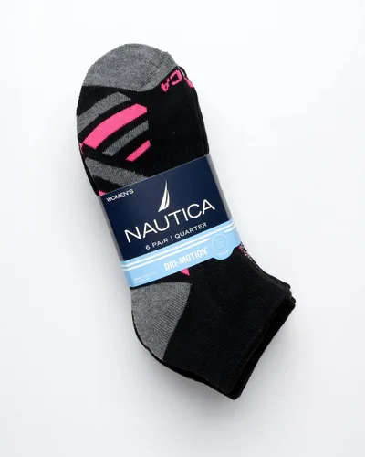Vista 2 de Nautica Calcetines para mujer - Calcetines deportivos de corte de cuarto (6 unidades)