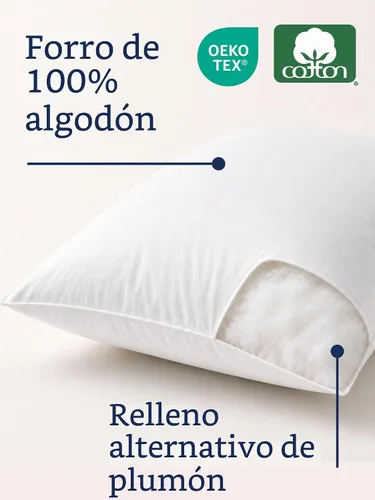 Vista 5 de Juego de 2 almohadas de cama tamaño Queen, funda transpirable 100% algodón, alternativa de plumón premium para personas que duermen de lado, boca