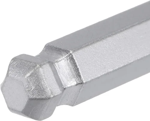 Vista 4 de uxcell Llave hexagonal de extremo de bola de 1/4", herramienta de reparación de brazo largo en forma de L 40Cr, SAE 5 piezas
