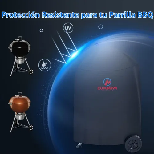 Vista 6 de Comnova Funda para Parrilla de Carbón - Resistente e Impermeable para Parrilla Kettle Weber, Parrilla Kettle Cuisinart y Más Fit1: Hervidor Weber