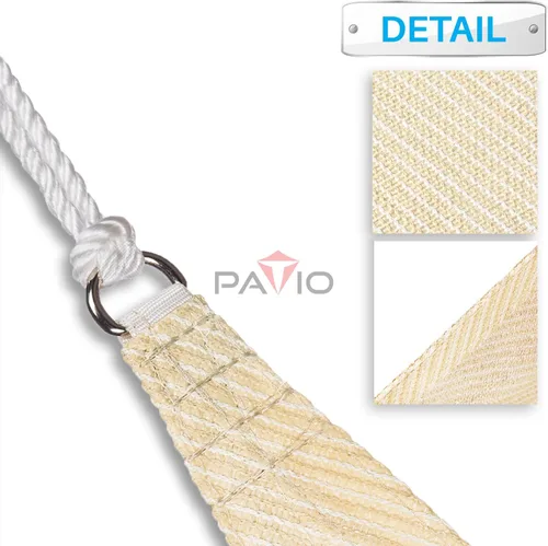 Vista 2 de Patio Paradise - Toldo parasol beige de 2 x 2 x 2 pies con kit de herrajes de 6 pulgadas, toldo triangular equilátero, tela duradera