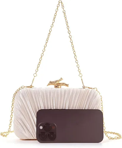 Vista 6 de Bolso de mano para mujer, bolso de noche elegante con cadena extraíble, elegante bolso de mano