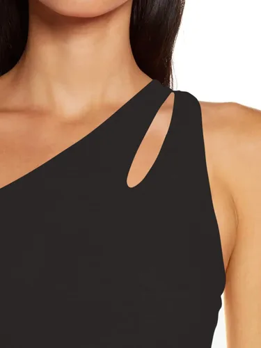 Vista 4 de Cyanstyle Brasier deportivo de un hombro para mujer, brasier deportivo para entrenamiento, yoga, recorte, sexy, ligero, top corto