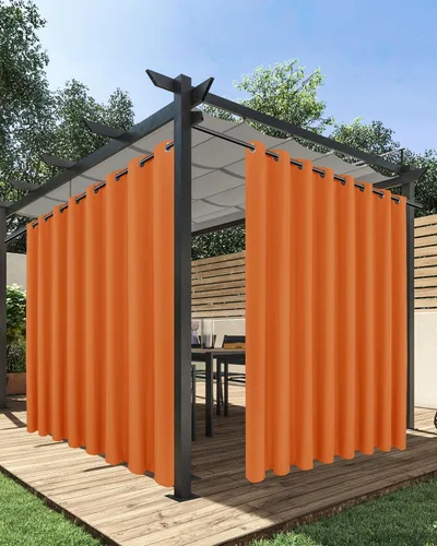 Vista 36 de HolidayIdeas Cortinas impermeables para patio, 4 paneles, 54 x 84 pulgadas, protección de privacidad y filtrado de luz, cortinas exteriores con Negro