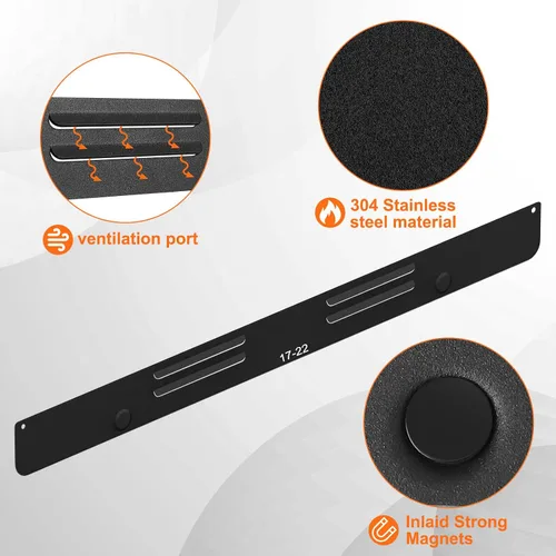 Vista 3 de Protectores de viento para parrilla Blackstone de 17 pulgadas, pantalla magnética de acero inoxidable para parrilla Blackstone, protege el calor