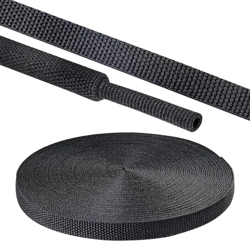 Vista 22 de Tubo de tela trenzada termorretráctil 2 en 1, ajuste ideal para manguera/cable/alambre de forma irregular (1-1/8 pulgadas, 14 pies)