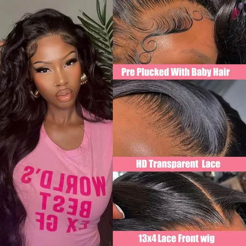 Vista 2 de Holiden Pelucas de cabello humano ondulado con encaje frontal, prearrancado, 100 % cabello humano real, densidad 250, 13 x 5, pelucas frontales