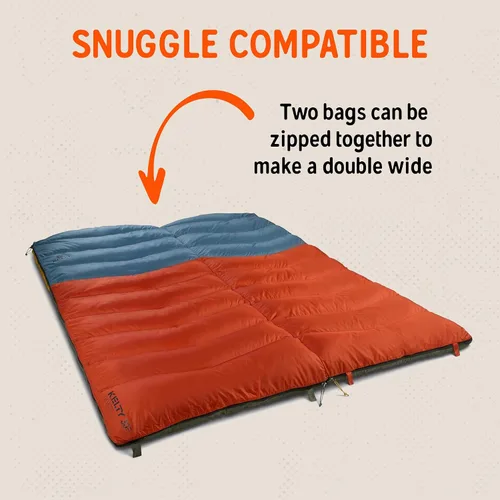 Vista 6 de Kelty Galactic Down - Saco de dormir de 30 grados, 550 Fill Power RDS Trackable Down, mochilero y campamento, cierre juntos para saco de dormir 2P