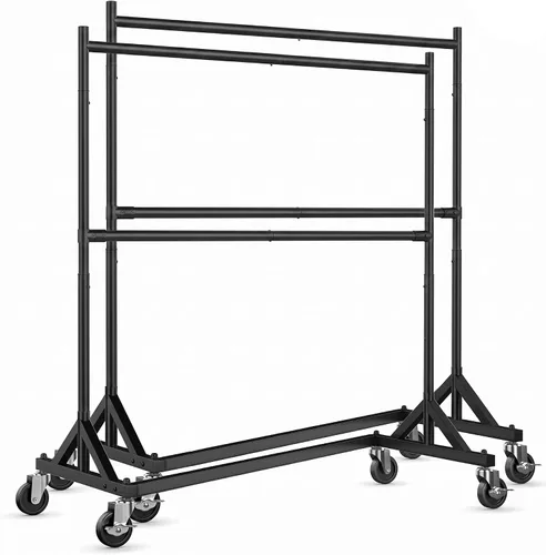 Vista 19 de HOKEEPER Perchero Z con capacidad para 500 libras, resistente perchero de ropa comercial para colgar ropa con ruedas, estante Z portátil