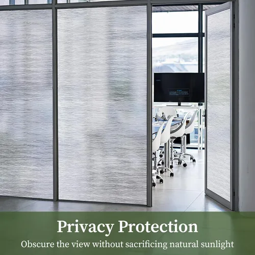 Vista 5 de Película de privacidad de agua transparente, no adhesiva, calcomanía decorativa, película de vidrio translúcido para ventana y puerta, anti-UV, 17.3