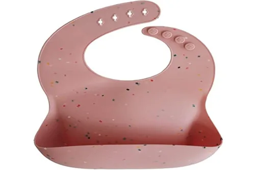 Vista 74 de Mushie - Babero de silicona para bebé, ajustable y resistente al agua (abejas) De 4 a 24 meses, lavable a máquina, correa ajustable