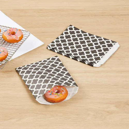 Vista 3 de Restaurantware Bolsa de papel rectangular negra, 7 x 5 pulgadas, paquete de 100 Negro