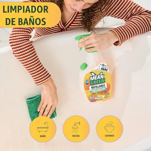 Vista 7 de Mean Green Limpiador de Baño CONCENTRADO Ultra Potente Recargable, Brisa Tropical, 14.3 Onzas