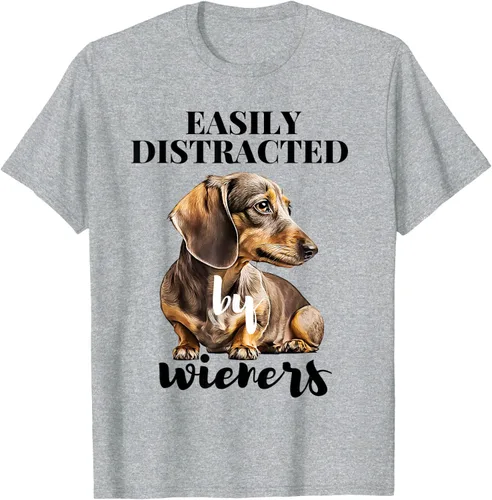 Vista 35 de Easy Distracted By Wieners Dachshund - Camiseta divertida para perro Weiner, Azul