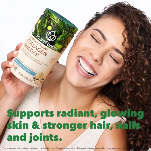 Vista 4 de PlantFusion Paquete de polvo de colágeno vegano, polvo de colágeno a base de plantas + proteína vegana para músculos y articulaciones, cabello, piel