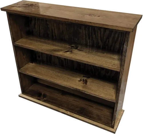 Vista 22 de Sawdust City Estantería de madera maciza (salvia maciza) 36" W x 10" D x 32" H, Three Openings, Ships in 3 Pieces, Assembly Required Verde sólido
