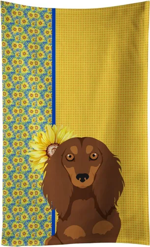 Vista 145 de Caroline's Treasures WDK5313KTWL - Toalla de cocina con diseño de girasoles de verano, color negro y tostado, Airedale Terrier, toalla de mano