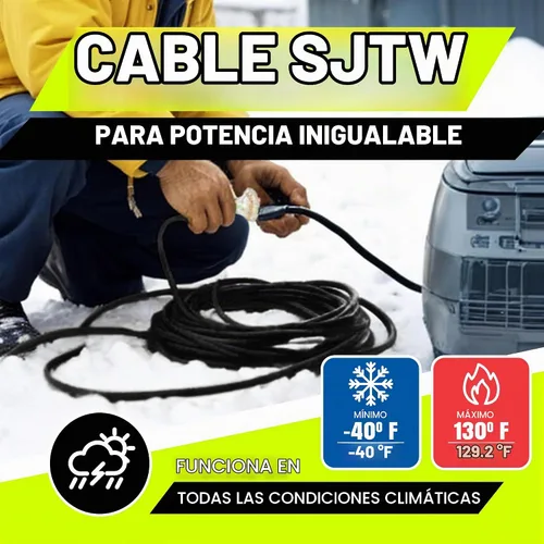 Vista 8 de Cable de extensión de 3 pies para exteriores/interiores, 3 tomas, calibre 12/3, extra resistente, 3 clavijas SJTW, impermeable, flexible, resistente