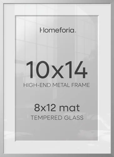 Vista 9 de Homeforia Marco de póster A0 plateado, de metal de gama alta A0, marco de fotos grande plateado con paspartú A1 para fotos, marcos de 33.1 x 46.8