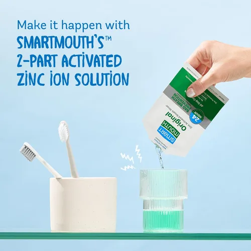 Vista 5 de SmartMouth Enjuague bucal activado original y pasta de dientes de zinc anticaries de primera calidad, aliento fresco instantáneo, sin alcohol, 10