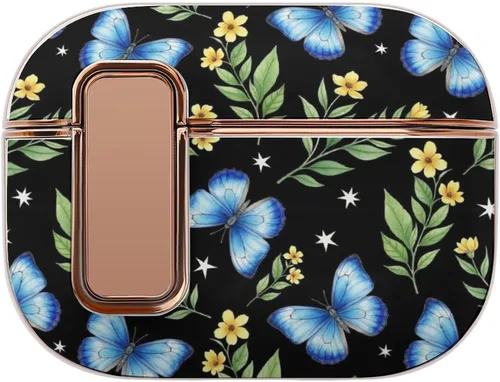 Vista 13 de Plastic Cover Compatible with Airpods Pro 2 Case Butterfly, Protective Skin with Lock