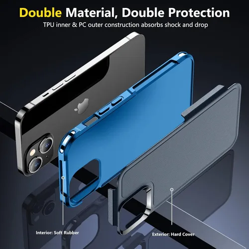 Vista 6 de SPIDERCASE Funda para iPhone 14/Funda para iPhone 15, [Protección contra Caídas de Grado Militar de 15 PIES][Antideslizante] Paquete de 2