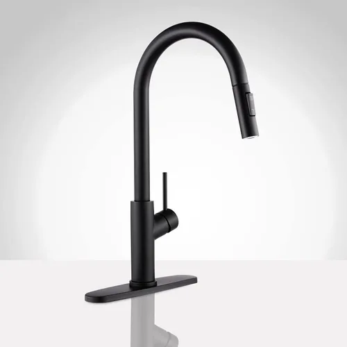 Vista 8 de Achelous Grifo de cocina negro y dorado con rociador magnético extraíble, grifos de fregadero de cocina de acero inoxidable extraíbles rv, de una