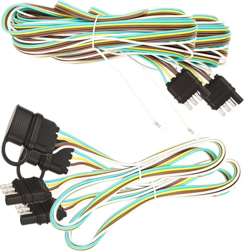 Vista 8 de NEWSUN® 10 pies 3 m de largo Arnés de cableado de remolque extensible premium 4 vías planas Conector de cableado de cobre chapado en plata de 4 10ft
