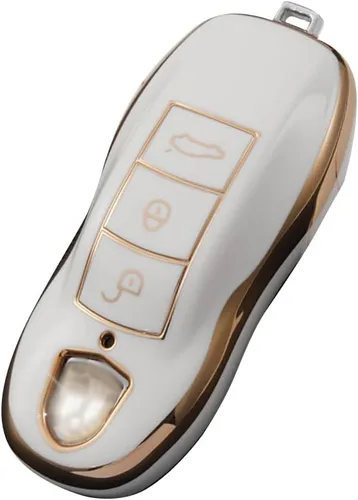 Vista 10 de Para Porsche 718 911 Panamera Cayenne 3 botones Funda de llavero de coche TPU Smart Key Case Protección Shell Accesorios (tipo A) Negro