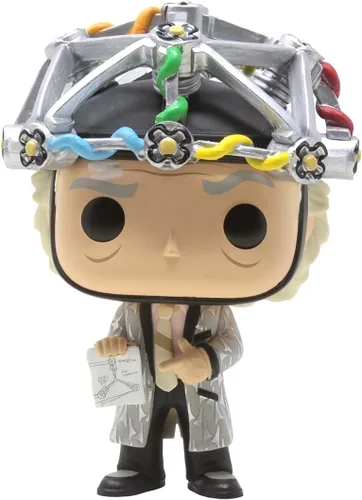 Vista 3 de POP Back to The Future - Doc with Helmet [Dr. Emmett Brown] Figura de vinilo Funko (empaquetada con funda protectora de caja compatible)