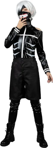 Vista 2 de Cosfun Disfraz de Kaneki Ken para hombre disfraz de Halloween negro mp005087