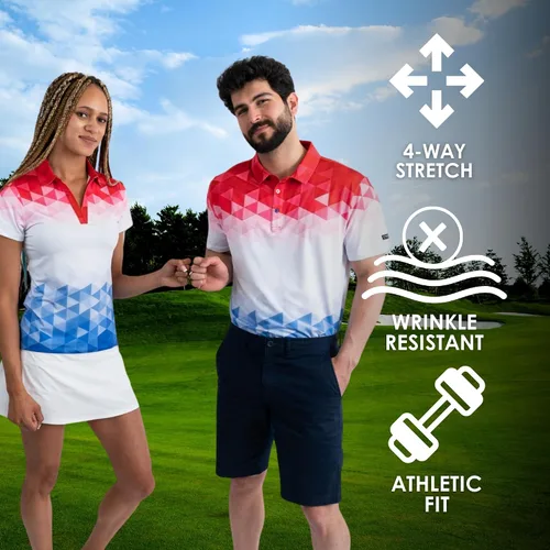 Vista 4 de YATTA GOLF - Camiseta polo de golf de alto rendimiento para hombre