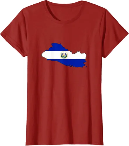 Vista 18 de Camiseta de El Salvador Country Outline on Flag
