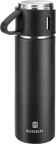Vista 19 de Termo de acero inoxidable 500ml/16.9oz botella aislada al vacío con taza para café, bebidas calientes y bebidas frías, cantimplora de agua.