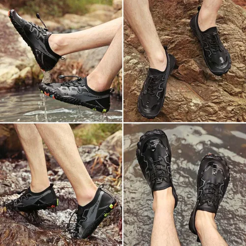 Vista 7 de Calcetines acuáticos de malla para hombre y mujer, de secado rápido, anfibios, zapatos de agua, zapatos de playa, buceo, surf, zapatos de yoga