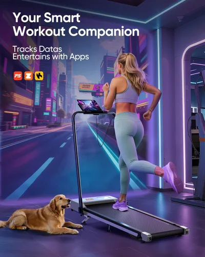 Vista 4 de Acezoe Walking pad Treadmill with Incline & Handle Bar, Folding Treadmill for Home Small Spaces, Compact Portable Under Desk Treadmill,Dual LED