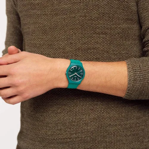 Vista 3 de Swatch Sunbrush Grass - Reloj para hombre con esfera verde de cuarzo SO29G100