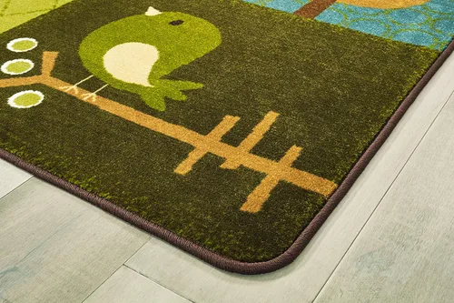 Vista 5 de Carpets for Kids 22726 KIDSoft Nature's Friends - Alfombra rectangular para habitación de niños pequeños, 9 x 6 pies, color marrón