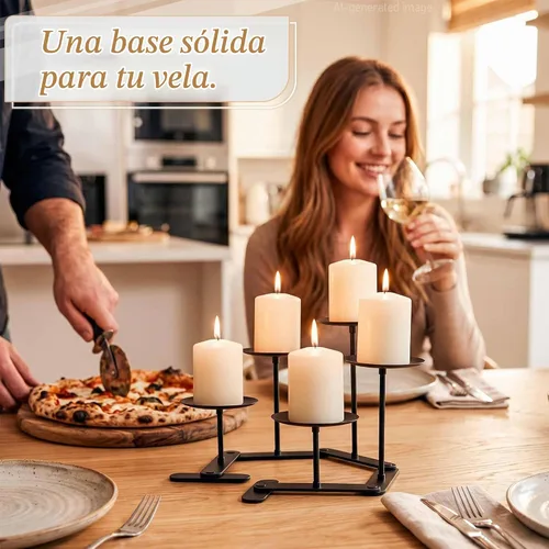 Vista 5 de Candelabro para chimenea: soporte de vela de 5 niveles